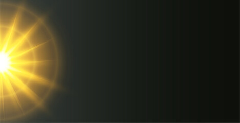 bright and glowing sunrays lines dark background with empty space