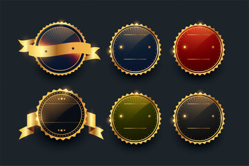 pack of six premium round emblem symbol design