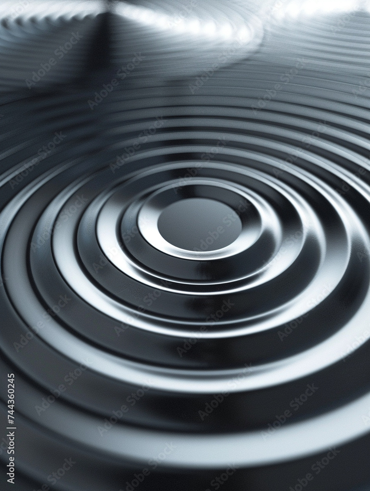 Poster 3d render of a series of concentric circles in a delicate balance
