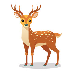  Deer flat Vector illustration on white background