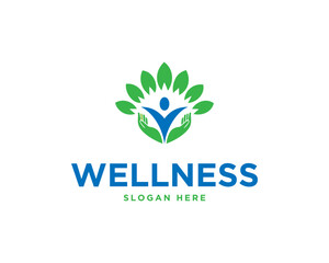 Health and wellness vector logo design icon template.