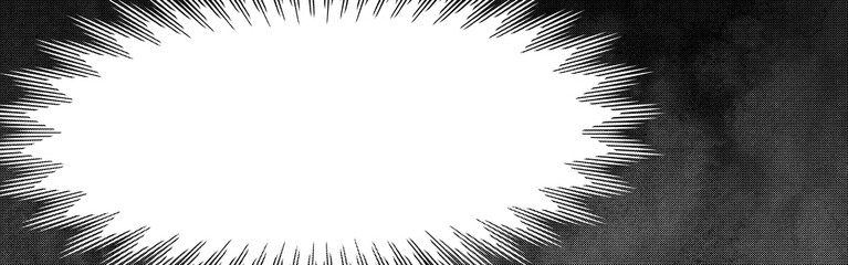 劇画イラスト組み合わせる用の背景バナー・衝撃ギザギザ吹き出し