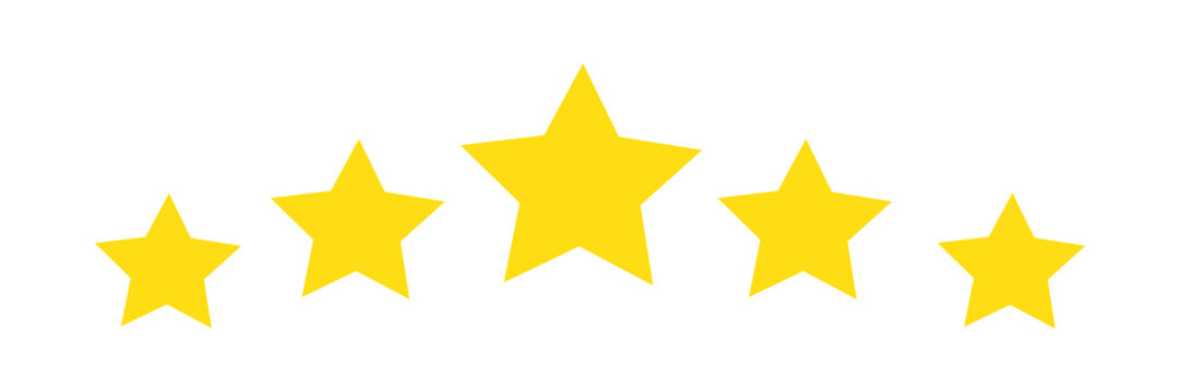 Five stars customer review icon for apps and websites