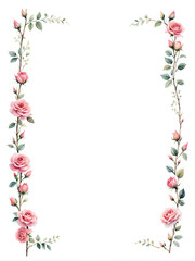 Obraz premium floral-frame-composed-of-minimalistic-watercolor-illustrations-sharp-focus-intricate-details