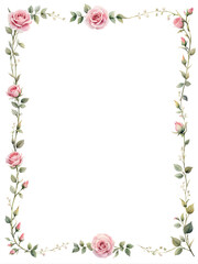 Obraz na płótnie Canvas floral-frame-minimalist-style-watercolor-illustration-no-background-trending-on-artstation-shar