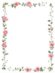 Fototapeta premium floral-frame-minimalist-style-watercolor-illustration-no-background-trending-on-artstation-shar