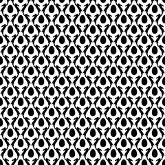 Vector seamless pattern of rabbits and eggs on a background. Black white ornament. Fabric textile print