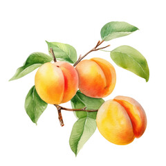fruit - Lush. Apricot.,   Apricot illustration watercolor