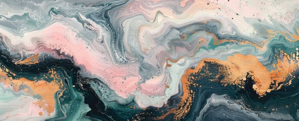 Naklejka premium abstract painting of various colors on a blue, white and gold background