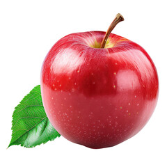 natural and healthy red apple fruit on transparent background