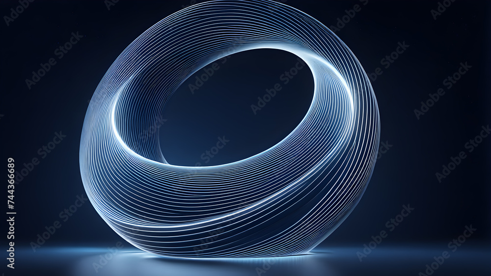 Aufkleber twisting-curve-shape-in-abstract-3d-nestled-within-a-background-of-twinkling-atmospheric-lights