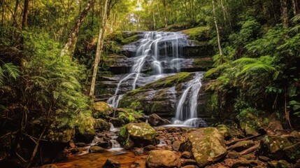 Naklejka na ściany i meble Upper Catabwa Falls, Hiking in Western North Carolina has its rewards. Upper Catawba Falls is such a place.