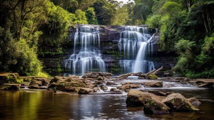 Fototapeta na wymiar Upper Catabwa Falls, Hiking in Western North Carolina has its rewards. Upper Catawba Falls is such a place.