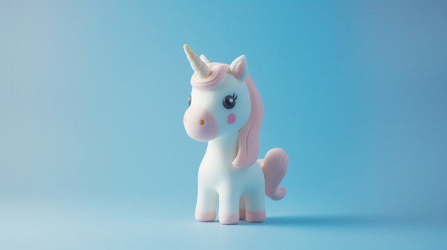 Minimalistic Unicorn Model in Pastel Setting. Generative AI.
