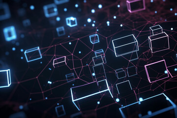 abstract blockchain network background