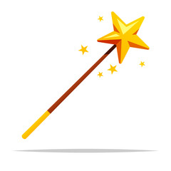 Star magic wand vector isolated illustration - 744368274