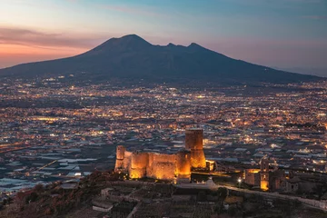 Fototapete view of the city of naples and castle, lettere italy © Sabry