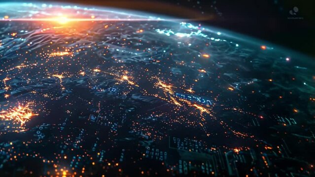 futuristic digital earth globe global communications concept Generative AI