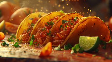 Mexican Festival Foods, Cinco de Mayo holiday background, mexican food festival, sizzling beef...