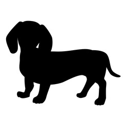 ダックスフントのシルエット_ベクターイラスト