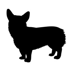 コーギーのシルエット_ベクターイラスト
