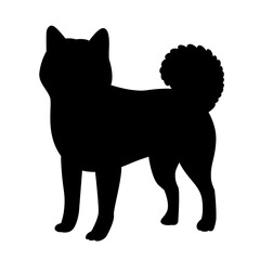 柴犬のシルエット_ベクターイラスト