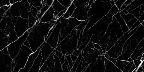 Foto op Plexiglas Rustic black marble with White veins. Black an white natural texture of marble. abstract black hi gloss texture of marble stone for digital wall tiles design And Home Decor Slab Tile. © Deep