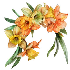 Watercolor Daffodil Flower