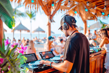 crowd of people dancing at concert	