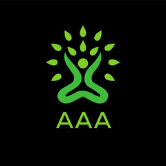AAA letter logo design on black background. AAA creative initials letter logo concept. AAA letter design.
