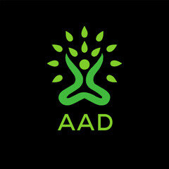 AAD letter logo design on black background. AAD creative initials letter logo concept. AAD letter design.
