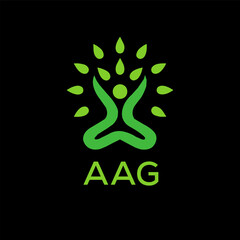 AAG letter logo design on black background. AAG creative initials letter logo concept. AAG letter design.
