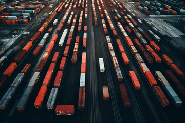 aerial view of rail yard