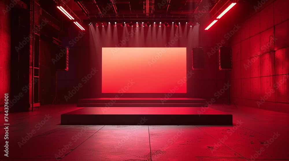 Poster red empty stage