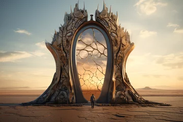 Foto op Plexiglas Portal in the desert, gate of the world, arch in the desert, door to the sky  © fadi
