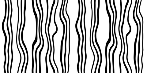 Thick Wavy line pattern with slight distortion, mesh, seamless vector background.