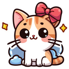 Cute Cat Sticker Vector illustration