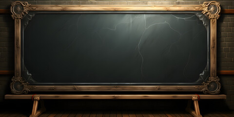 Blank Chalkboard in the Classroom - obrazy, fototapety, plakaty