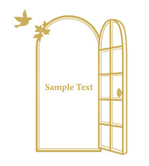 フレームとしても使えるおしゃれな扉のイラスト2