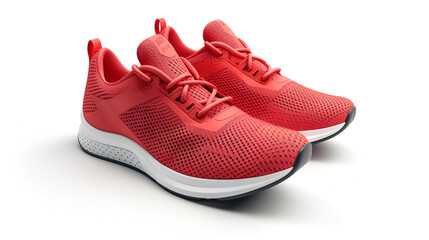 Red Running Sneakers Mockup PNG File of Isolated Cutout - Generative AI

