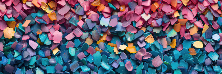Fototapeta na wymiar Colorful plastic pellets