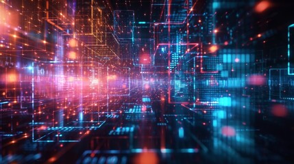 A series of holographic grids depicting the organization and categorization capabilities of digital et management systems.