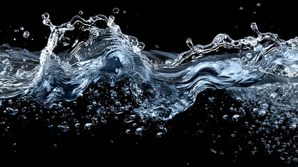 Dynamic Wave of Clear Water Flowing Gracefully, Aquatic Flowing Motion Background, Freshwater Stream or River, Liquid Flow Concept, Nature and Environment, Generative AI

 - obrazy, fototapety, plakaty