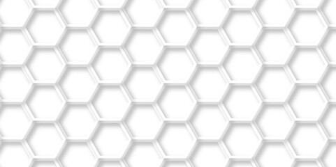 Abstract 3d background with hexagons pattern with hexagonal white and gray technology line paper background. Hexagonal vector grid tile and mosaic structure mess cell. white and gray hexagon.