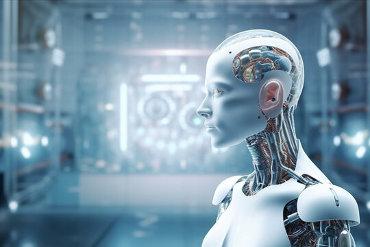 artificial intelligence robot analyzing for human brain and body