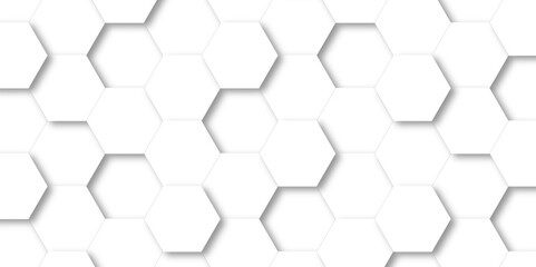 Abstract background with hexagon and white Hexagonal Background. Luxury White Pattern. Vector Illustration. 3D Futuristic abstract honeycomb mosaic white background. geometric mesh cell texture.