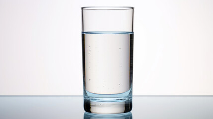 A glass of fresh, clean water on a beautiful background. Places for copying. Generative AI