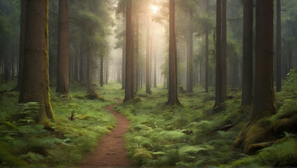 Obraz premium Into the forest. Nature composition. Natural background.