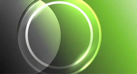Neon glass circle copyspace for your text or product presentation geometric background. Vector illustration For Wallpaper, Banner, Background, Card, Book Illustration, landing page