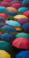 photo of colored umbrellas